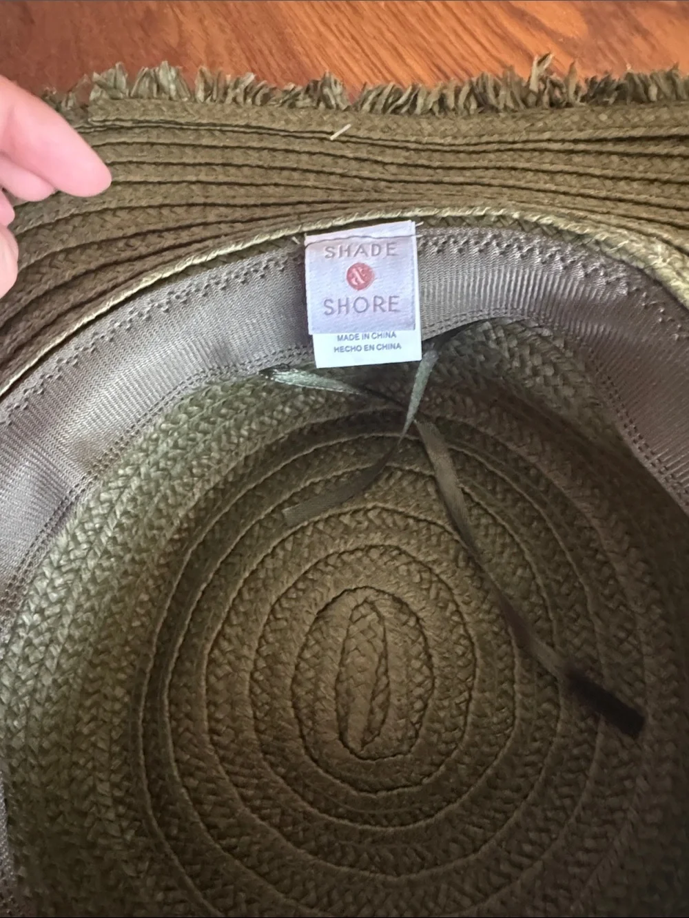 Shade & Shore Olive Green Fringed Straw Sun Hat